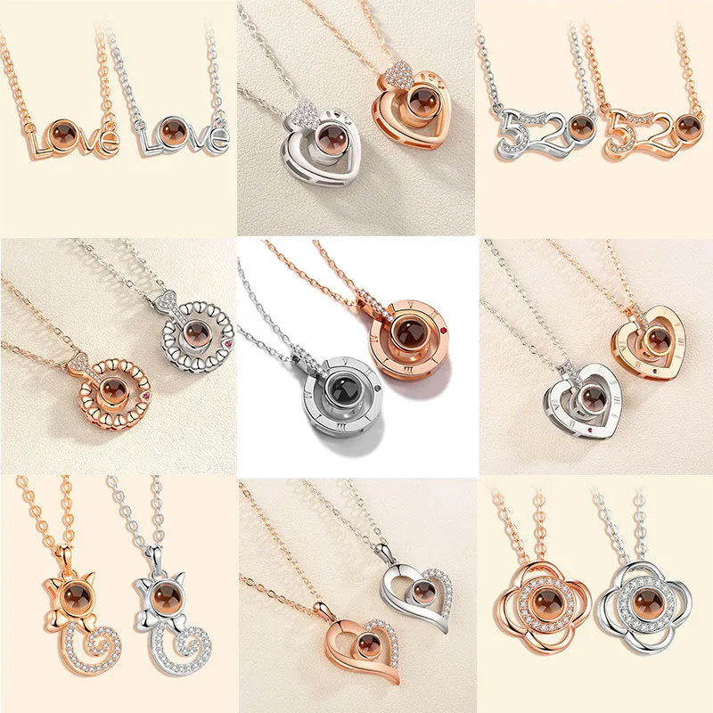 Wholesale Rose Gold Silver 100 Languages I Love You Projection Pendant Women Necklace Valentine Wedding Necklaces for Wholesaler
Wholesale Rose Gold Silver 100 Languages I Love You Projection Pendant Women Necklace Valentine Wedding Necklaces for Wholesaler