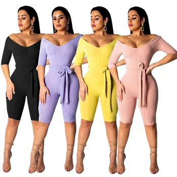 2019 Summer Casual Romper Women New Fashion Belted Elegant Office Overalls Casual V Neck Short Sleeve Jumpsuit Solid Playsuit
2019 Summer Casual Romper Women New Fashion Belted Elegant Office Overalls Casual V Neck Short Sleeve Jumpsuit Solid Playsuit