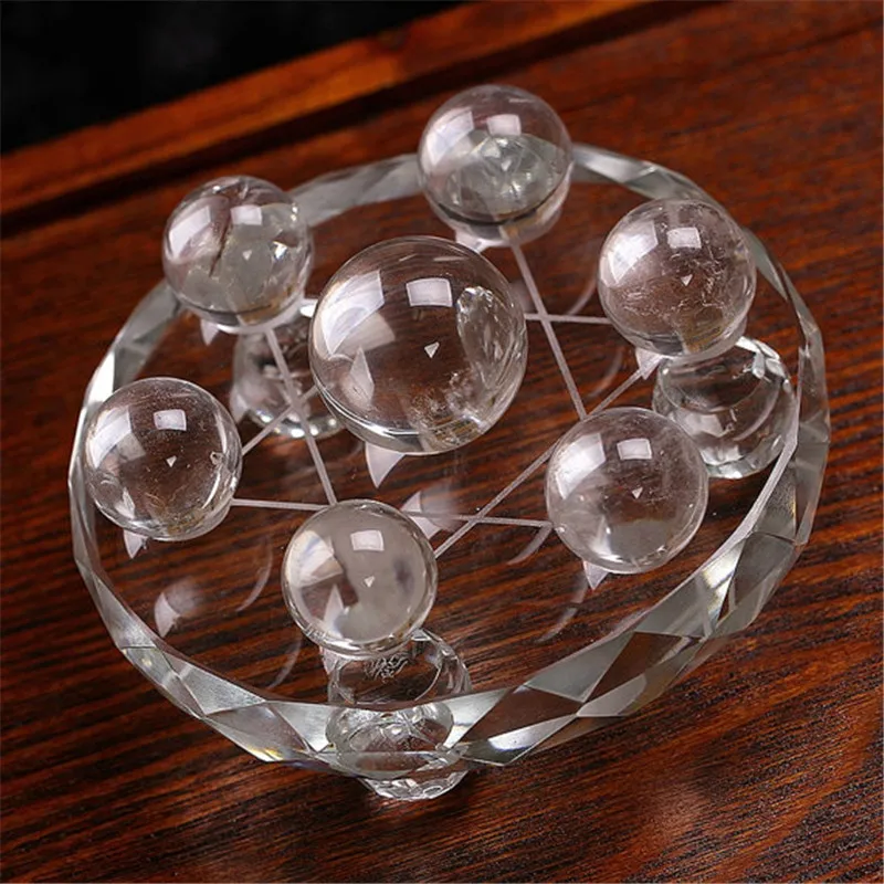 

feng shui Natural clear quartz Crystal gemstone sphere grid seven star array meditation reiki healing chakra rock crystal ball