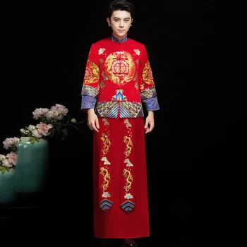Red Men Overseas Chinese Vintage Button Qipao Mandarin Collar Classic Toast Clothing Cheongsam Embroidery Dragon Marriage Dress
Red Men Overseas Chinese Vintage Button Qipao Mandarin Collar Classic Toast Clothing Cheongsam Embroidery Dragon Marriage Dress