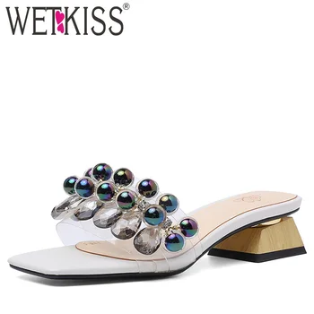 WETKISS Fashion Slippers Women Crystal Open Toe Footwear Transparent Pvc Slides Shoes Unusual Heel Mules Shoes Woman Summer 2019
WETKISS Fashion Slippers Women Crystal Open Toe Footwear Transparent Pvc Slides Shoes Unusual Heel Mules Shoes Woman Summer 2019