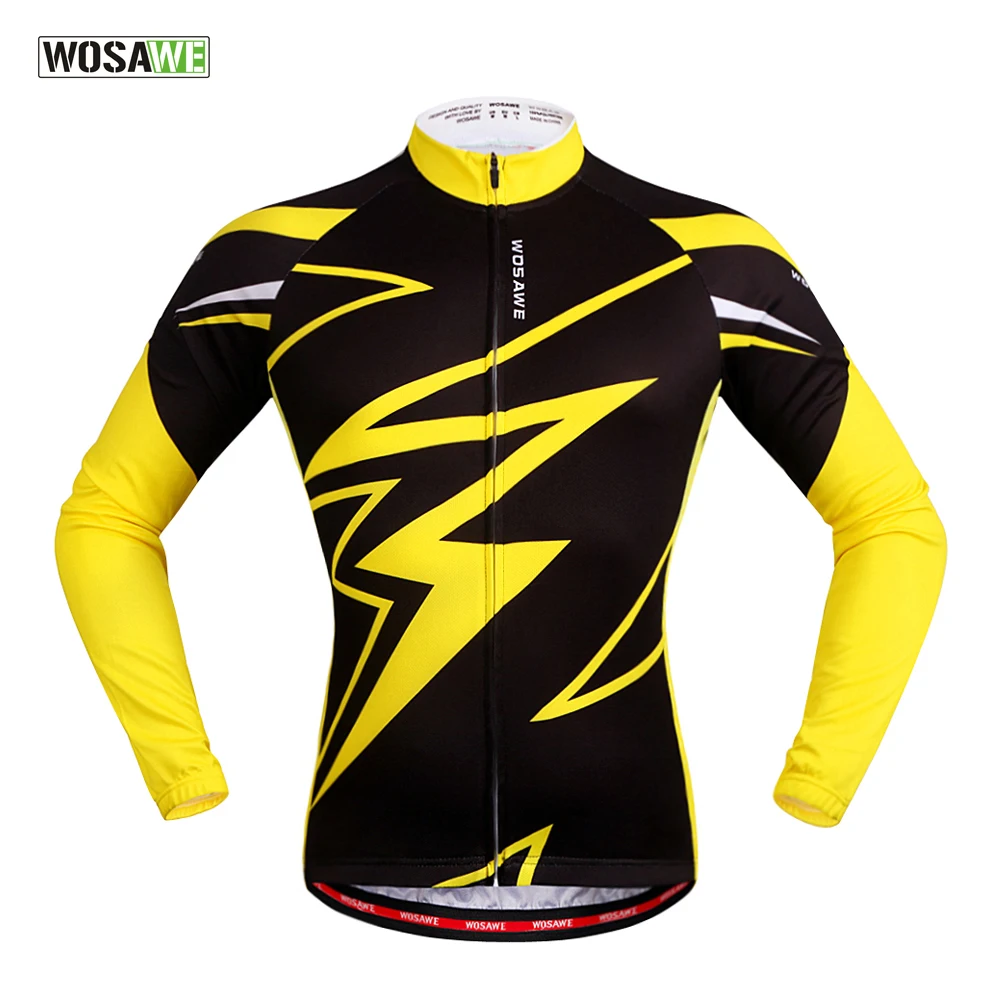 Image WOSAWE Quick Dry Breathable Cycling Jersey Long Sleeve Three Quarter Men s Shirt Bicycle Wear Racing Tops Cycling Clothings