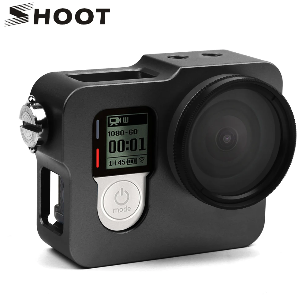 SHOOT Aluminum Alloy Frame Housing Case Protective Rugged Cage With Go Pro 4 UV Lens Cap for GoPro Hero 4 Silver Black Camera
SHOOT Aluminum Alloy Frame Housing Case Protective Rugged Cage With Go Pro 4 UV Lens Cap for GoPro Hero 4 Silver Black Camera