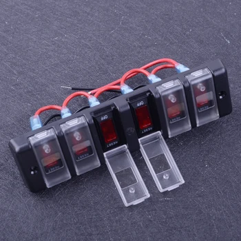 CITALL 12V Car Marine Boat Ship 16A 12V DC Red LED Water IP Rating IP65 6 Gang Waterproof Rocker Switch Control Panel
CITALL 12V Car Marine Boat Ship 16A 12V DC Red LED Water IP Rating IP65 6 Gang Waterproof Rocker Switch Control Panel