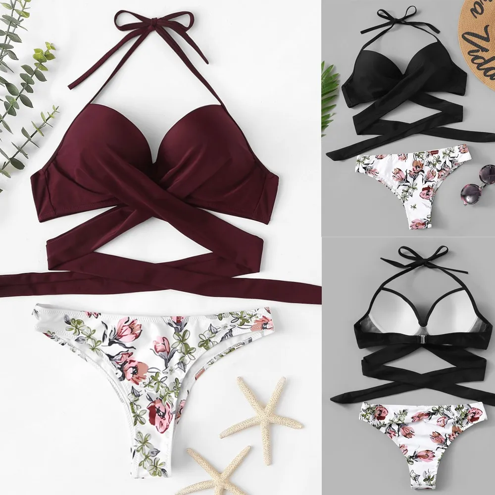 Fashion Sexy Women Bikini Padded Swimwear Bandage Print Bathing Beachwear Biquinis Feminino 2019 Sexy Bikini Set
Fashion Sexy Women Bikini Padded Swimwear Bandage Print Bathing Beachwear Biquinis Feminino 2019 Sexy Bikini Set
