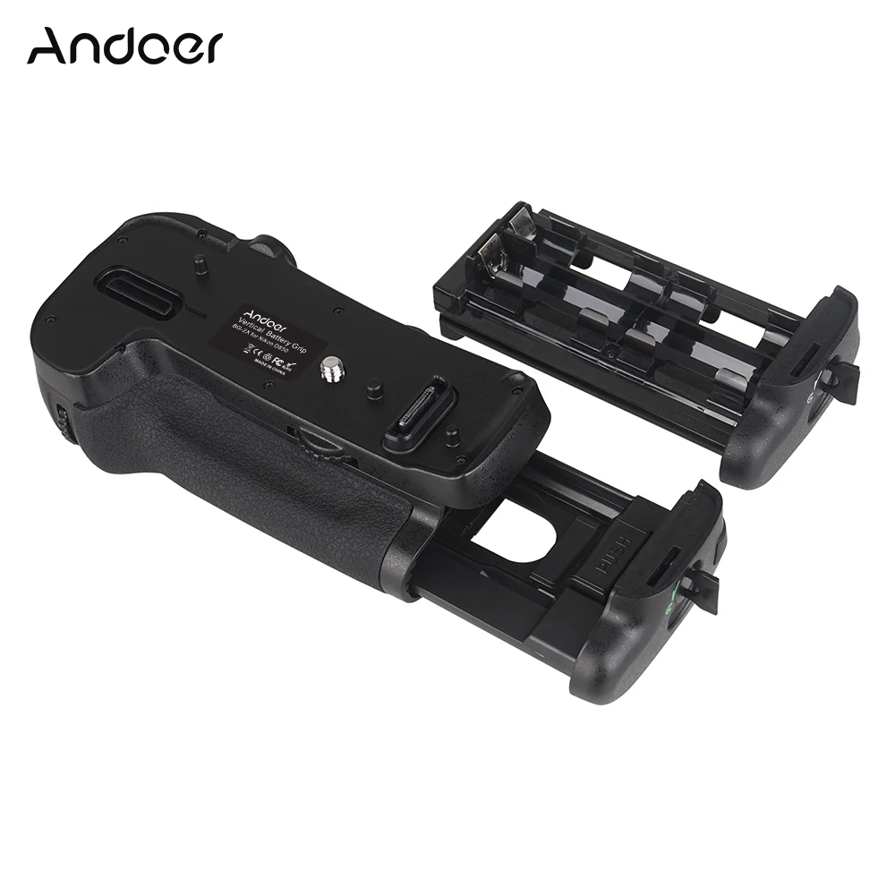 Andoer Vertical Battery Grip Holder for Nikon D850 Work with One EN-EL15/ EN-EL15a Li-ion Battery or 8pcs AA Batteries
Andoer Vertical Battery Grip Holder for Nikon D850 Work with One EN-EL15/ EN-EL15a Li-ion Battery or 8pcs AA Batteries