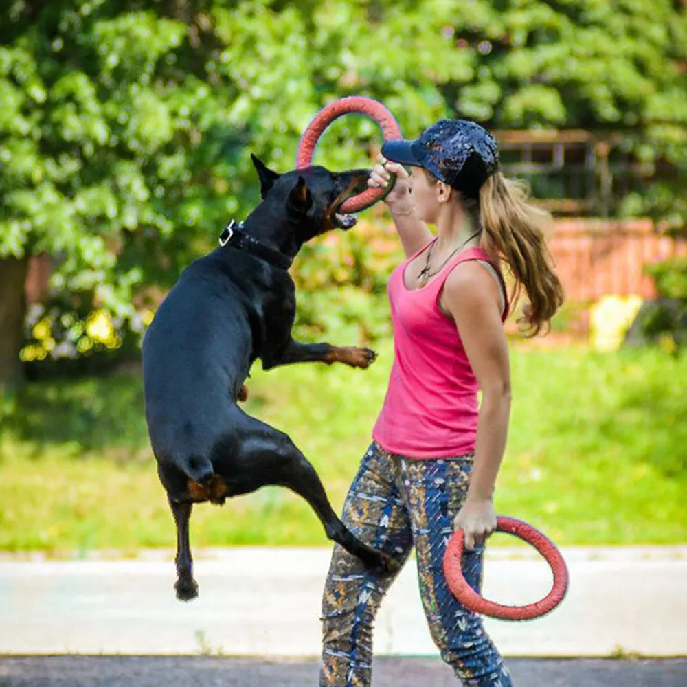 New Dog Flying Discs Pet Ring Shape EVA Chewing Toy Biting Teeth Clean Floating Chew Toy Puppy Funny Playing Training Supplies
New Dog Flying Discs Pet Ring Shape EVA Chewing Toy Biting Teeth Clean Floating Chew Toy Puppy Funny Playing Training Supplies