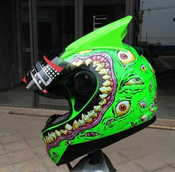 MALUSHUN capacete Da Motocicleta verde luminoso terrorista olhos big mouth tomar um capacete
MALUSHUN capacete Da Motocicleta verde luminoso terrorista olhos big mouth tomar um capacete