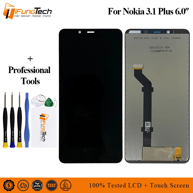 6.0" New AAA LCD Display for Nokia 3.1 Plus LCD Display Touch Screen 1440*720 for Nokia 3.1 LCD Replacment 3.1 Plus Screen+Tools
6.0" New AAA LCD Display for Nokia 3.1 Plus LCD Display Touch Screen 1440*720 for Nokia 3.1 LCD Replacment 3.1 Plus Screen+Tools
