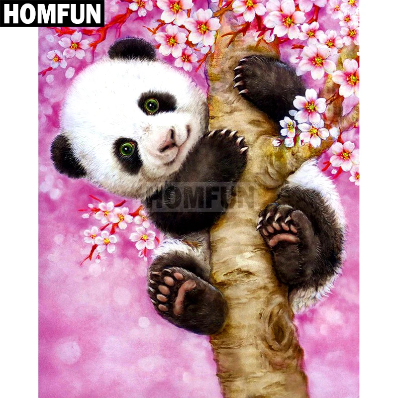 Набор для алмазной вышивки HOMFUN A02327 алмазная живопись цветок панды вышивка