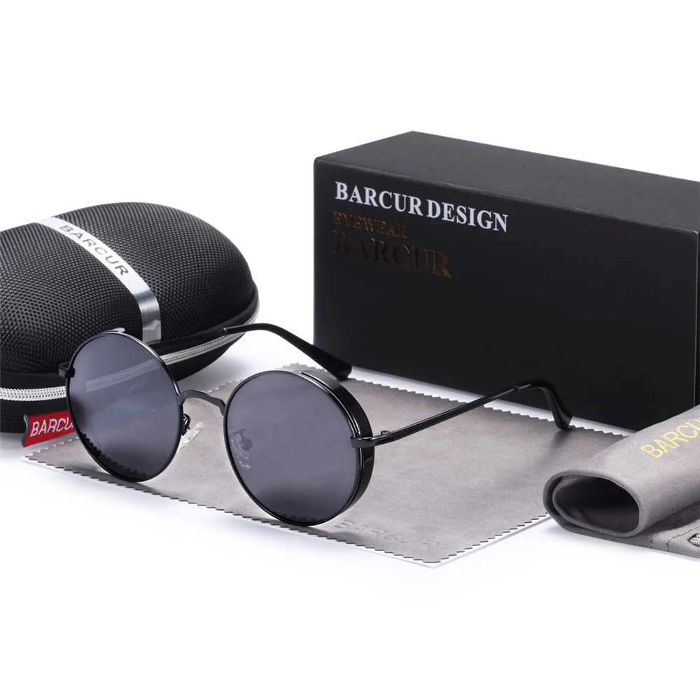 BARCUR Original Round Sunglasses Men Vintage glasses Women Steampunk goggles Polarized Eyewear
BARCUR Original Round Sunglasses Men Vintage glasses Women Steampunk goggles Polarized Eyewear