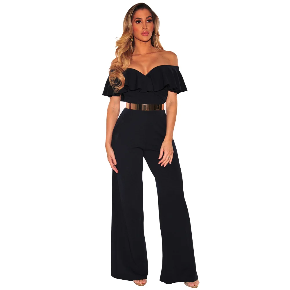 New Autumn Women Sexy Backless Low Cut Ruffle sashes Jumpsuits 2019 Solid Casual Wide Leg White Black High waist Rompers Female
New Autumn Women Sexy Backless Low Cut Ruffle sashes Jumpsuits 2019 Solid Casual Wide Leg White Black High waist Rompers Female