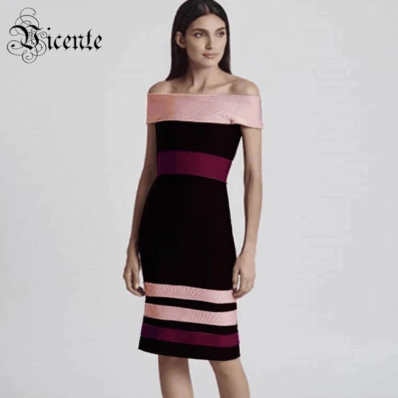 Vicente HOT 2019 New Chic Elegant Color Striped Patchwork Sexy Off The Shoulder Midi Wholesale Celebrity Party Bandage Dress
Vicente HOT 2019 New Chic Elegant Color Striped Patchwork Sexy Off The Shoulder Midi Wholesale Celebrity Party Bandage Dress