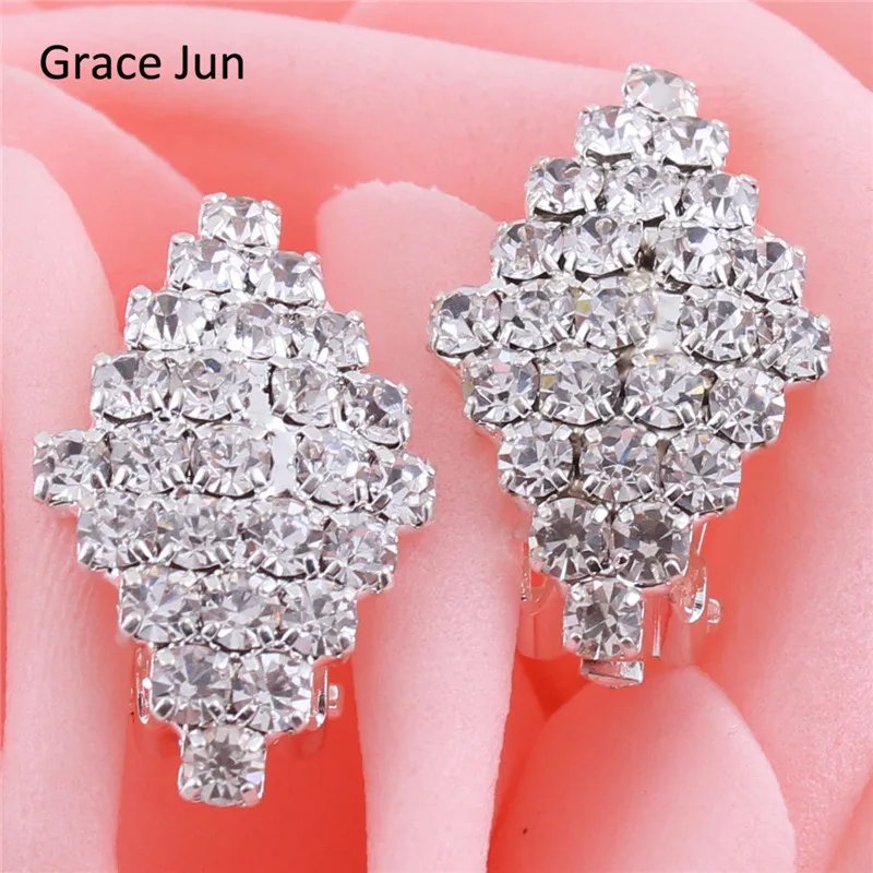 グレースジュン新しいデザイン幾何スタイルブライダルラインストーンピアスについて女性いいえ穴耳クリップ時装ジュエリーアクセサリー グレースジュン新しいデザイン幾何スタイルブライダルラインストーンピアスについて女性いいえ穴耳クリップ時装ジュエリーアクセサリー