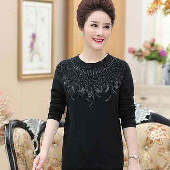 Early autumn clothes wear middle aged women's shirt, mother's clothes, wool clothes, 40 year old 50 long sleeved knitted Jersey.
Early autumn clothes wear middle aged women's shirt, mother's clothes, wool clothes, 40 year old 50 long sleeved knitted Jersey.