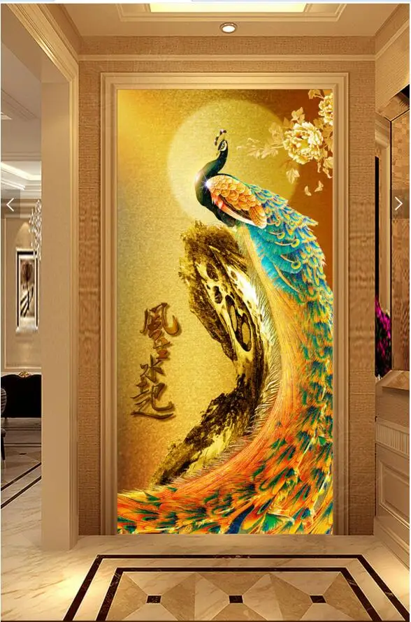 Custom photo 3d wallpaper picture The golden background peacock porch Living room decoration painting 3d wall murals wallpaper
Custom photo 3d wallpaper picture The golden background peacock porch Living room decoration painting 3d wall murals wallpaper
