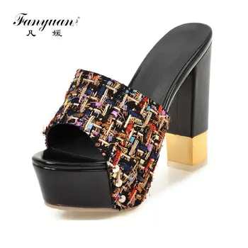 fanyuan big size 33-43 fashion summer ladies shoes peep toe shallow thick platform women high heels elegant slippers
fanyuan big size 33-43 fashion summer ladies shoes peep toe shallow thick platform women high heels elegant slippers