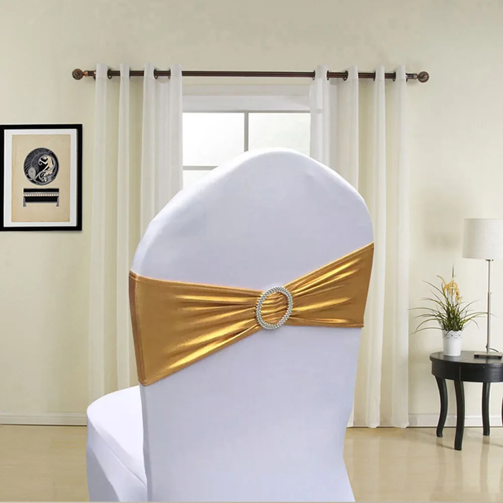 Hot 100pcs/lot Gold/Silver Metallic Color Spandex Chair Sash Band With Round Buckle For Hotel Banquet Wedding Party Decoration
Hot 100pcs/lot Gold/Silver Metallic Color Spandex Chair Sash Band With Round Buckle For Hotel Banquet Wedding Party Decoration