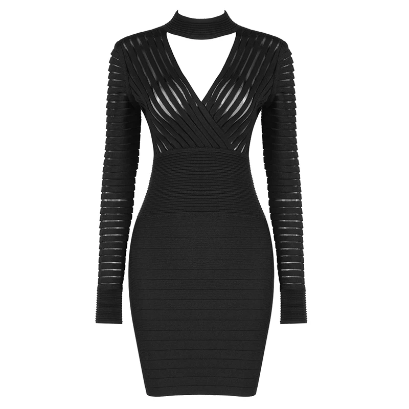 Women Fashion Sexy Long Sleeve V Neck Black Bandage Dress 2019 Knitted Elegant Designer Party Dress
Women Fashion Sexy Long Sleeve V Neck Black Bandage Dress 2019 Knitted Elegant Designer Party Dress