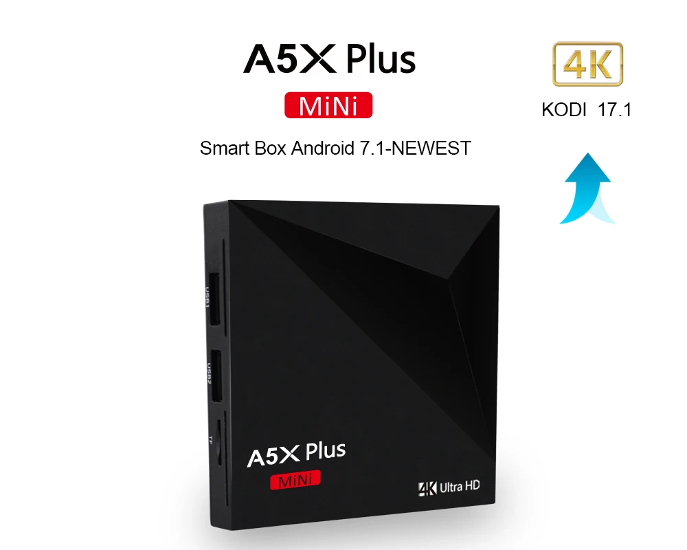 

A5X Plus mini Smart TV BOX Android 9.0 Set Top box 2GB 16GB RK3328 Rockchip 2.4G WIFI 100M LAN HD 2.0 4K HD Media Player voice