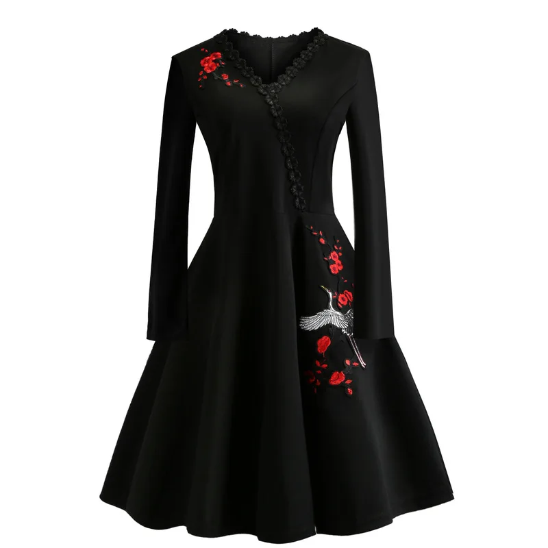 Women 50S 60S Vintage Dress Embroidery Floral Swing Rockabilly Retro Dress Party Vestidos Long Sleeves Dresses Plus Size 4XL
Women 50S 60S Vintage Dress Embroidery Floral Swing Rockabilly Retro Dress Party Vestidos Long Sleeves Dresses Plus Size 4XL