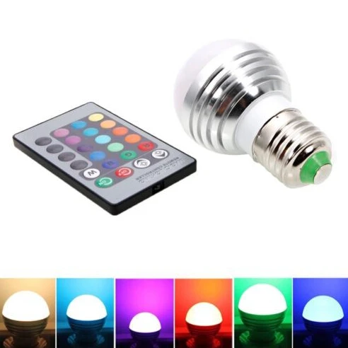 Free Shipping E27 3W RGB Bulb 90-260V Magic RGB Colors Changing LED Light Bulb With 24 keys Remote Control Energy Light Bulbs
Free Shipping E27 3W RGB Bulb 90-260V Magic RGB Colors Changing LED Light Bulb With 24 keys Remote Control Energy Light Bulbs