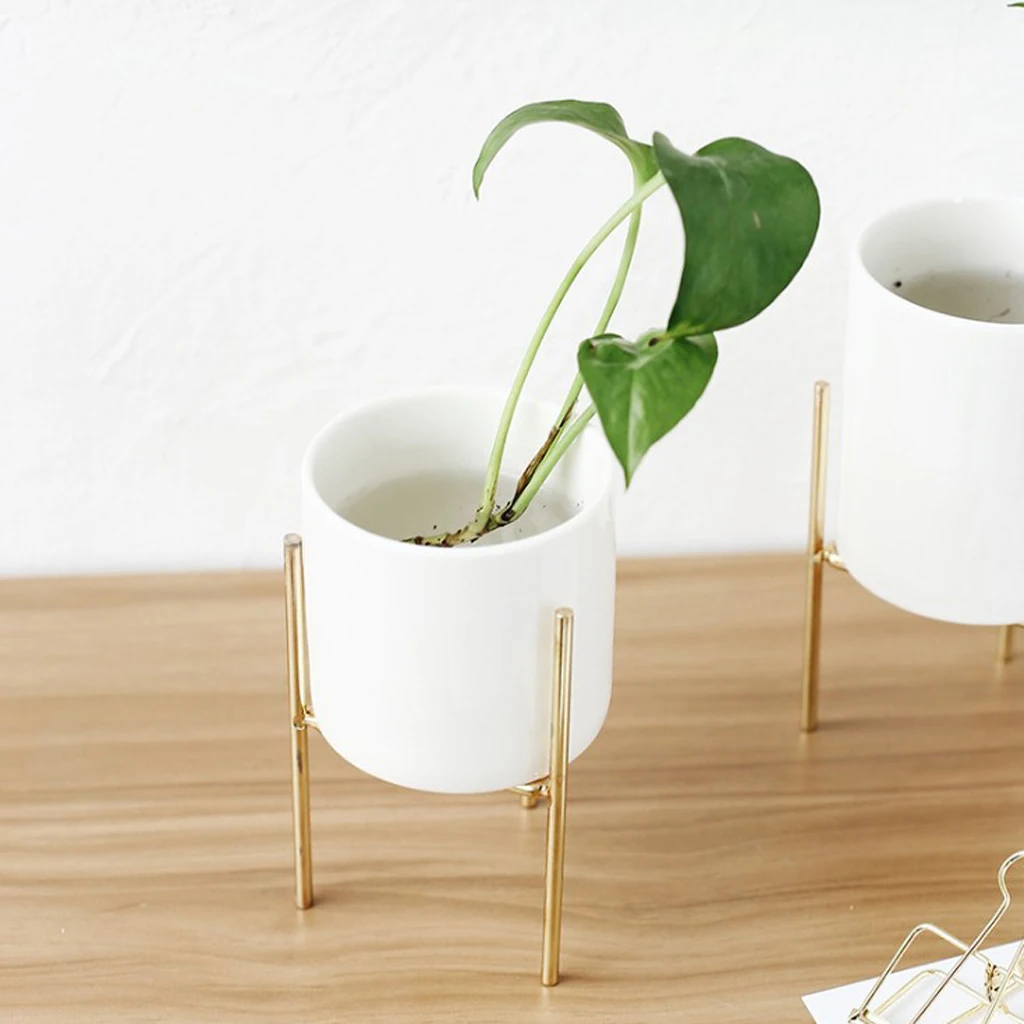 3Pcs Metal Plant Stand Succulent Flowerpot Planter for Office Home Decor 3Pcs Metal Plant Stand Succulent Flowerpot Planter for Office Home Decor
