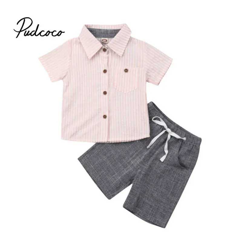 2pcs Toddler Kids Baby Boy Clothes Sets Striped shirt Tops + Short Pants Outfits Clothing Set Fashion New 1-5 Years Old
2pcs Toddler Kids Baby Boy Clothes Sets Striped shirt Tops + Short Pants Outfits Clothing Set Fashion New 1-5 Years Old