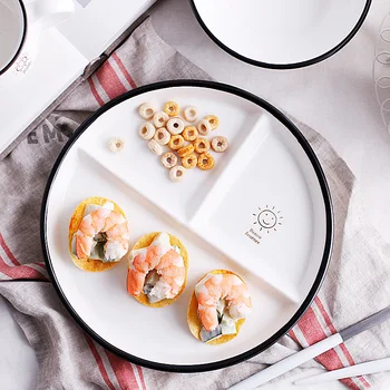 Nordic Ceramic Plate Format Domestic Breakfast Plate Three Grid Children's Plate Dessert Plate Fruit Plate
Nordic Ceramic Plate Format Domestic Breakfast Plate Three Grid Children's Plate Dessert Plate Fruit Plate