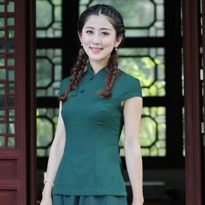 Vintage Green Traditional Chinese Women's Tang Suit Tops Summer Cotton Linen Blouse Handmade Button Shirt S M L XL XXL XXXL
Vintage Green Traditional Chinese Women's Tang Suit Tops Summer Cotton Linen Blouse Handmade Button Shirt S M L XL XXL XXXL