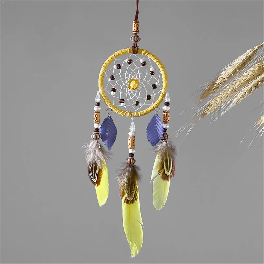 Yellow Handmade Dream Catcher Net with Feathers Wind Chimes Wall Hanging Dreamcatcher Craft Gift Hanging Decorations
Yellow Handmade Dream Catcher Net with Feathers Wind Chimes Wall Hanging Dreamcatcher Craft Gift Hanging Decorations