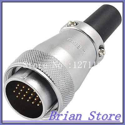28mm Mounting Hole 20 Pins Aviation Circular Connector Plug AC 400V