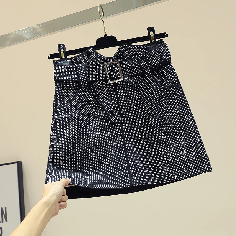 2019 Spring New Women's High-waisted Heavy Diamond A-line Skirt Ladies Slim Beads Short Skirts
2019 Spring New Women's High-waisted Heavy Diamond A-line Skirt Ladies Slim Beads Short Skirts
