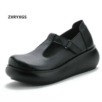 2019 New Autumn Top Layer Cowhide Leather Shoes Woman Thick-soled Wedges with High Heels Casual Shoes Women's Shoes Black Brown
2019 New Autumn Top Layer Cowhide Leather Shoes Woman Thick-soled Wedges with High Heels Casual Shoes Women's Shoes Black Brown