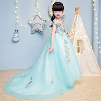 Boat Neck Evening Sweet Dress Beads Long Trailing Mesh Dresses Flower Girl Embroidery Communion Gowns Kids Wedding Pageant
Boat Neck Evening Sweet Dress Beads Long Trailing Mesh Dresses Flower Girl Embroidery Communion Gowns Kids Wedding Pageant