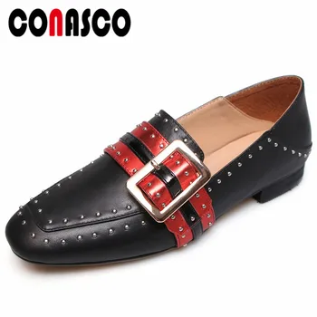 CONASCO Fashion Brand Spring Summer New Women Pumps Rivets Metal Buckle Thick Heels Basic Genuine Leather Casual Shoes Woman
CONASCO Fashion Brand Spring Summer New Women Pumps Rivets Metal Buckle Thick Heels Basic Genuine Leather Casual Shoes Woman