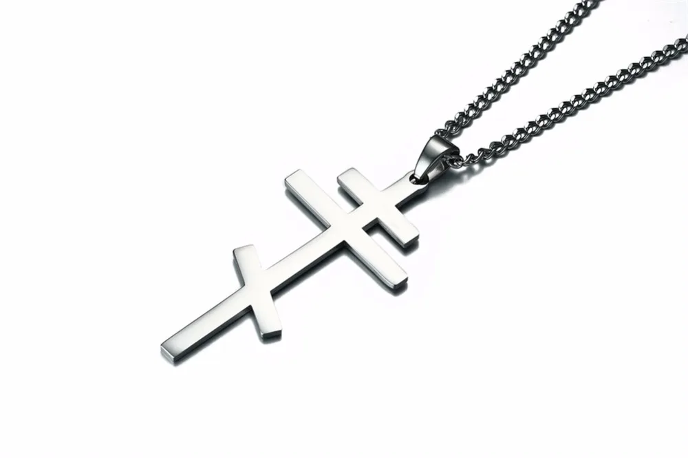 Authentic Russian Orthodox Cross Pendant Necklace for Men SILVER 16