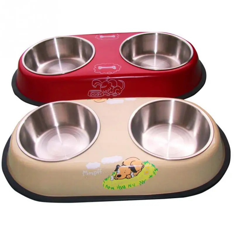 Dual Bowls Design Stainless Steel Dog Cat Bowl Heat-Resistant Pets Pot Pet products Beige Red Color
Dual Bowls Design Stainless Steel Dog Cat Bowl Heat-Resistant Pets Pot Pet products Beige Red Color