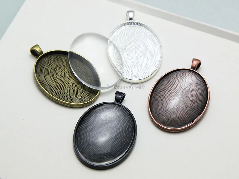 10pcs Pendant Kits Setting 30x40mm Oval Blank Cabochon Base With 30x40mm Oval Glass Cameo Domed 4 Colors DIY Jewelry Making
10pcs Pendant Kits Setting 30x40mm Oval Blank Cabochon Base With 30x40mm Oval Glass Cameo Domed 4 Colors DIY Jewelry Making