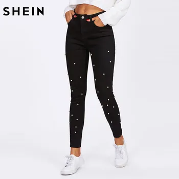 SHEIN Women Jeans Pants Skinny Pearl Beaded Front Jeans Summer Spring Mid Waist Zipper Fly Long Denim Casual Pants
SHEIN Women Jeans Pants Skinny Pearl Beaded Front Jeans Summer Spring Mid Waist Zipper Fly Long Denim Casual Pants