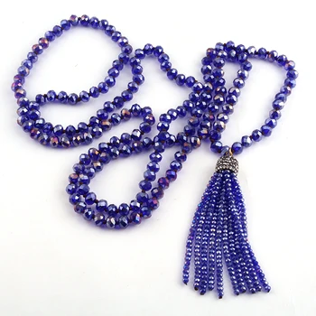 Fashion Bohemian Tribal Jewelry Dark Blue Glass Knotted Crystal Tassel Necklaces Women Ethnic Necklace
Fashion Bohemian Tribal Jewelry Dark Blue Glass Knotted Crystal Tassel Necklaces Women Ethnic Necklace