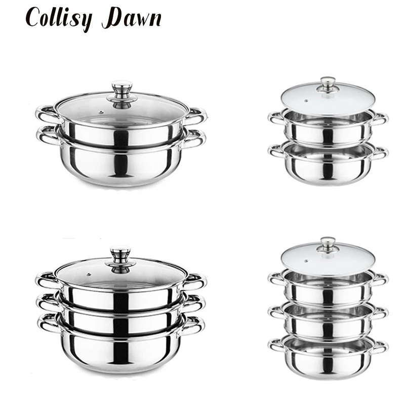 28CM Stainless Steel Steam Pot Thicken Double Boiler 2-Layer Steamer Induction Cooker Steaming Pot Soup Pot For Home Cookware
28CM Stainless Steel Steam Pot Thicken Double Boiler 2-Layer Steamer Induction Cooker Steaming Pot Soup Pot For Home Cookware