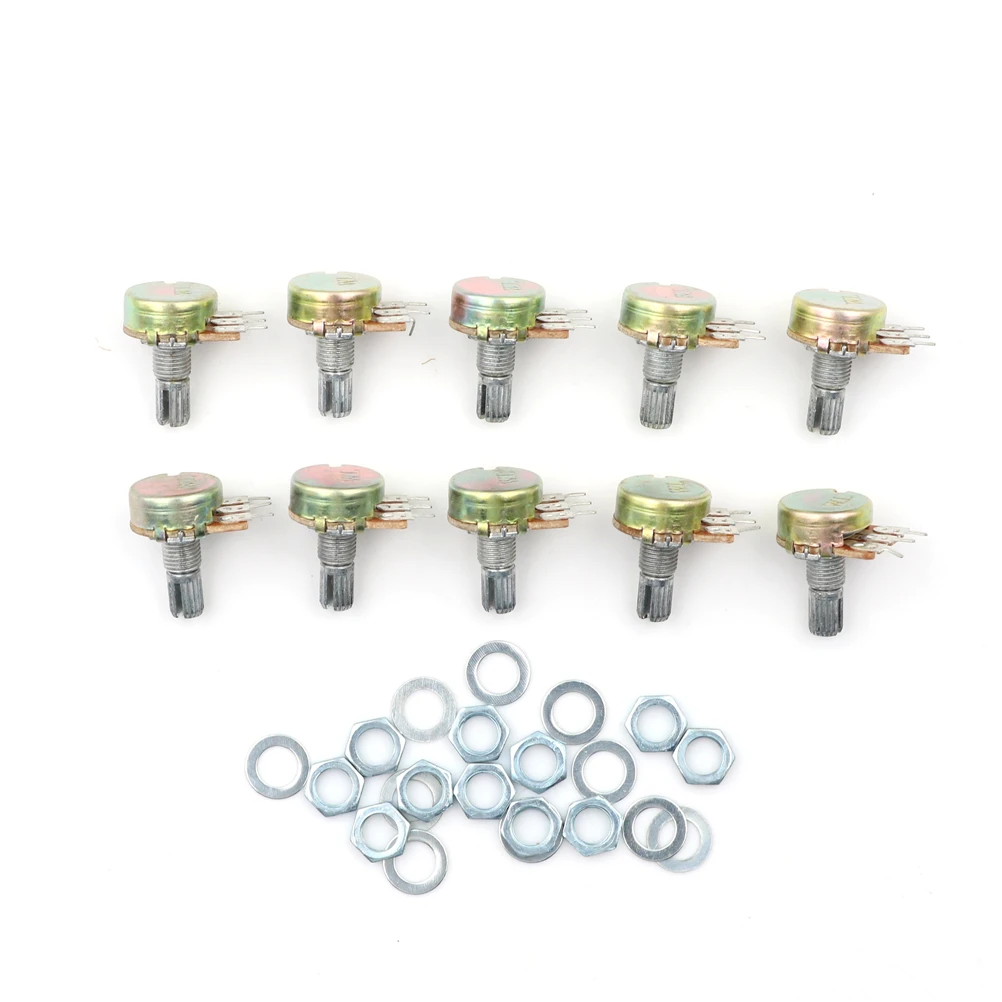 10Pcs 100K High Quality Ohm Linear Taper Rotary Potentiometer Panel Pot B100K 15mm 3Pin WH148
10Pcs 100K High Quality Ohm Linear Taper Rotary Potentiometer Panel Pot B100K 15mm 3Pin WH148