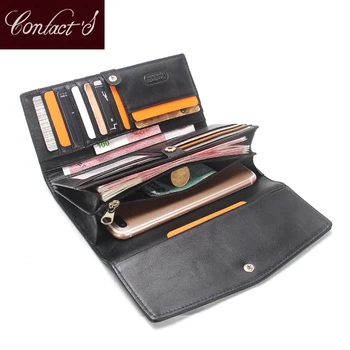 Contact's Fashion Genuine Cow Leather Women Wallet Long Coin Purse Wallet Female Card Holder Lady Clutch Wallets Big Capacity
Contact's Fashion Genuine Cow Leather Women Wallet Long Coin Purse Wallet Female Card Holder Lady Clutch Wallets Big Capacity