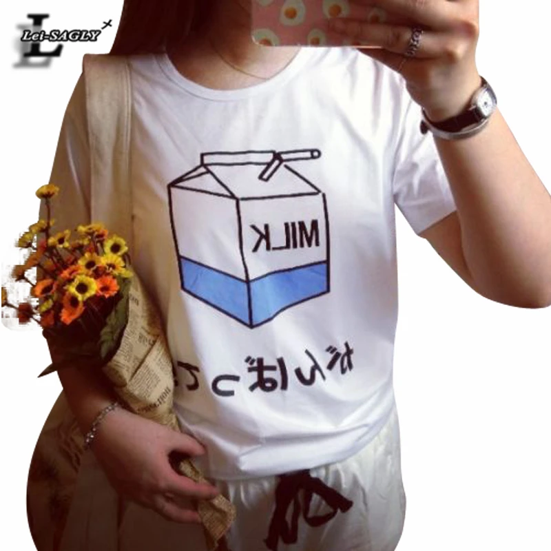 Summer Fashion Women Japanese Harajuku Cute Soft Milk Box Print Loose Short Sleeve T-Shirts Lady Girls Tee T Shirts Tops H708
Summer Fashion Women Japanese Harajuku Cute Soft Milk Box Print Loose Short Sleeve T-Shirts Lady Girls Tee T Shirts Tops H708