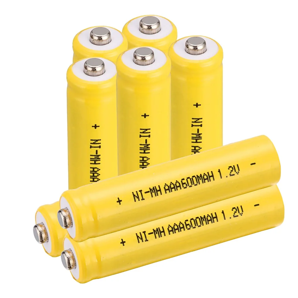 8 PCS A SET 600 mah AAA 3A 1.2 V Ni-MH rechargeable battery -Yellow