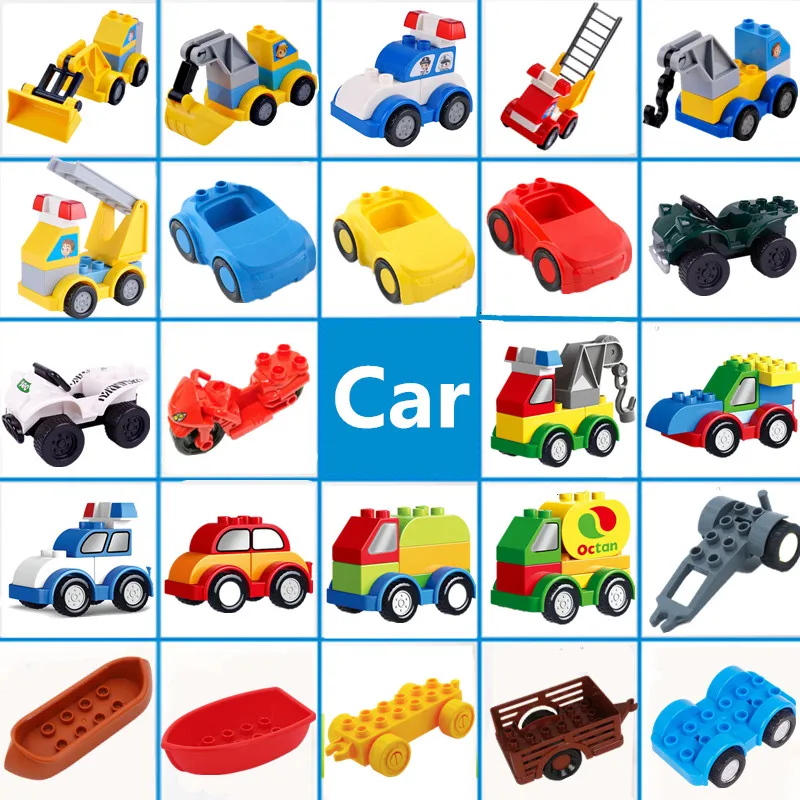 Single Sale Excavator Crane Police Cars Compatible With L Brand Duploed Parts Building Blocks Educational Toys For Children
Single Sale Excavator Crane Police Cars Compatible With L Brand Duploed Parts Building Blocks Educational Toys For Children