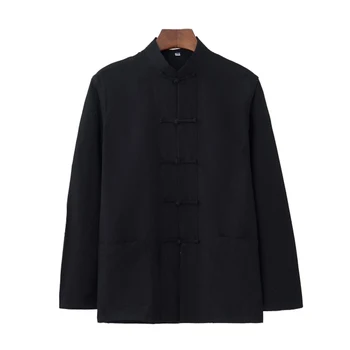 Black Men's Spring Autumn 100% Cotton Solid Jacket Traditional Chinese Tang Suit Coat Long Sleeve Kung Fu Tai Chi Uniform A204
Black Men's Spring Autumn 100% Cotton Solid Jacket Traditional Chinese Tang Suit Coat Long Sleeve Kung Fu Tai Chi Uniform A204