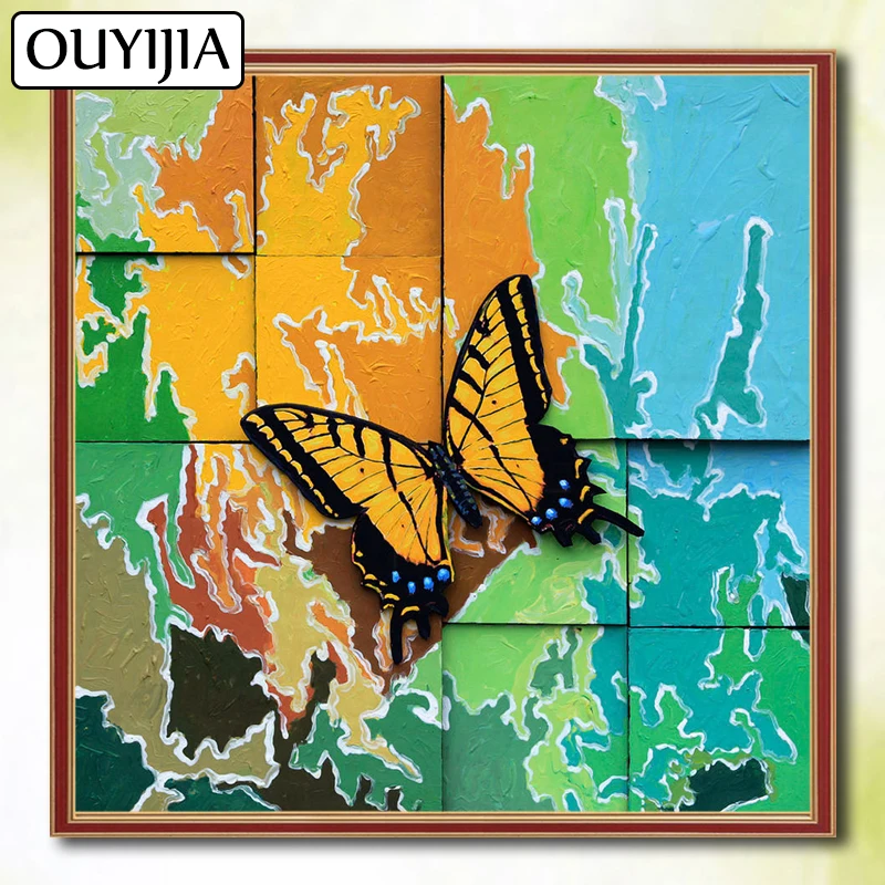 OUYIJIA Бабочка Цветы животные 5D DIY Алмазная картина полностью квадратная Вышивка