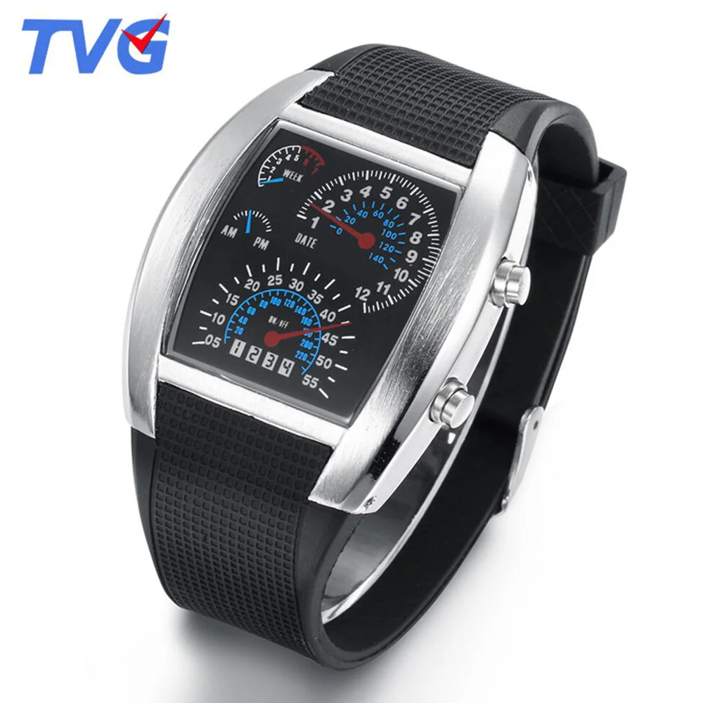 Relogio Masculino TVG Blue Led Binary Watches Fashion Silicone Strap Led Digital Watches Boys Men Sports Watches Tonneau Case
Relogio Masculino TVG Blue Led Binary Watches Fashion Silicone Strap Led Digital Watches Boys Men Sports Watches Tonneau Case
